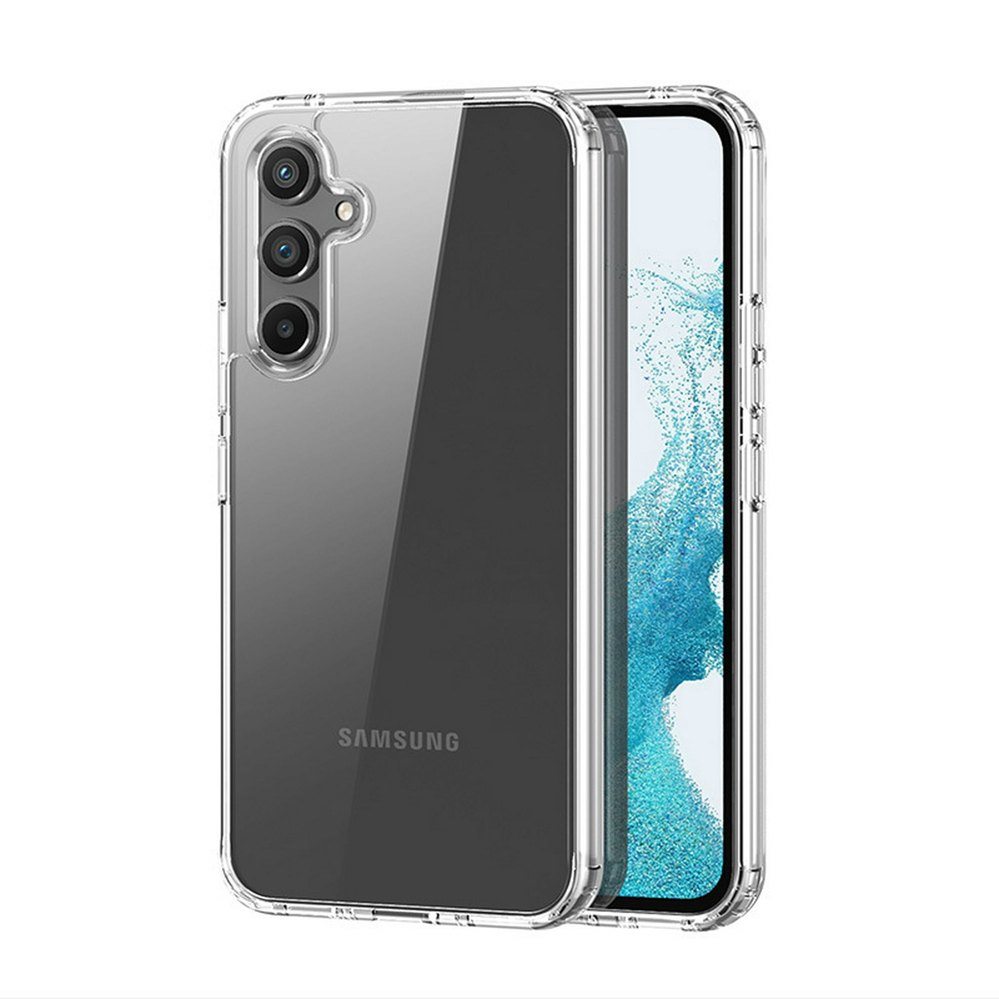 Funda para Samsung Galaxy A54 5G con 3 Piezas Protector de Pantalla de Vidrio  Templado, Funda Protectora de Silicona Transparente a Prueba de Golpes,  Cubierta de Parachoques de TPU Suave y Delgada