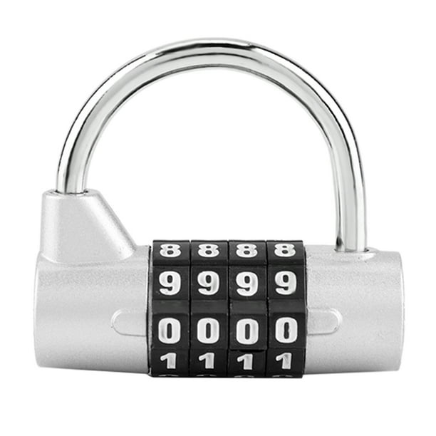 Candado de combinación con 4 números de marcado, gabinete de casa Caja de  viaje Gimnasio Locker Código de seguridad Bloqueo(Silver) EOTVIA NO