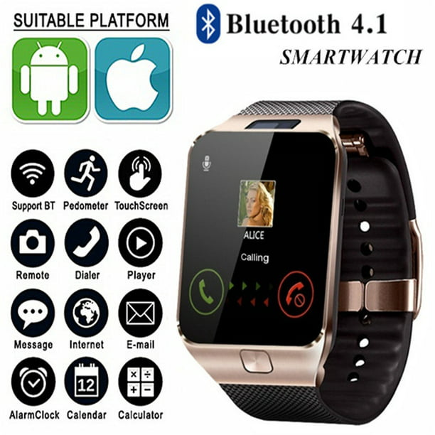 Reloj inteligente DZ09 con tarjeta SIM (solo tarjeta SIM de 4  bandas)/Bluetooth/cámara para teléfonos Android/IOS Gao Jiahui unisex