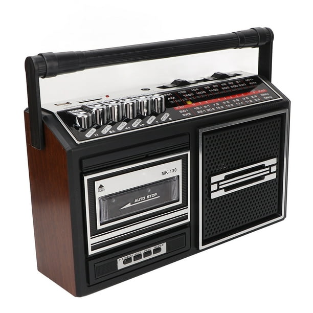  Grabador portátil de cassette, reproductor de cinta vintage  grabadora de casete AM FM Radio estéreo Soporta 2 métodos de fuente de  alimentación para viajes de oficina en casa : Electrónica