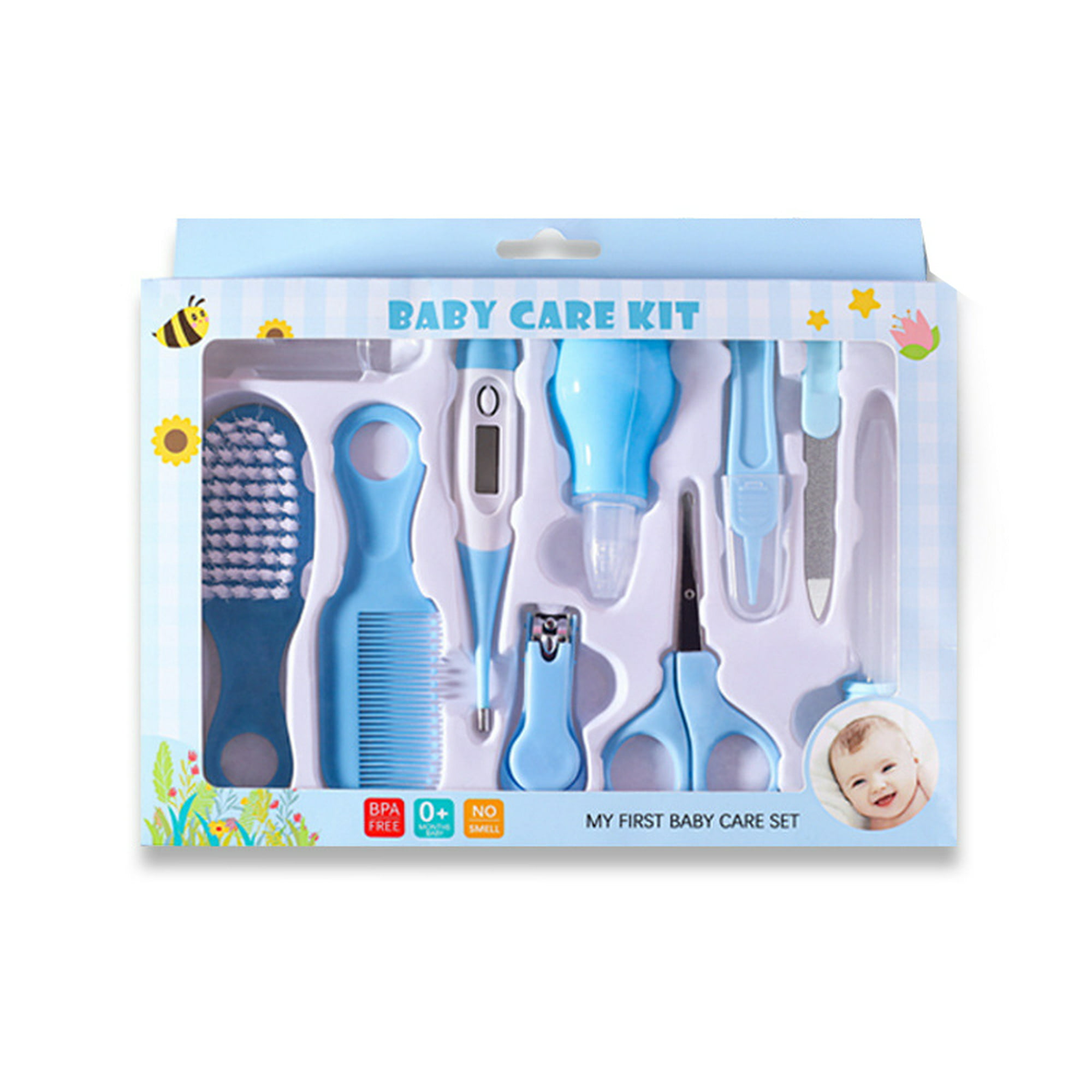 MKNZOME - Kit de aseo para bebé, 12 piezas, kit portátil de cuidado del  bebé con estuche de almacenamiento, kit de cuidado de la salud, cepillo y