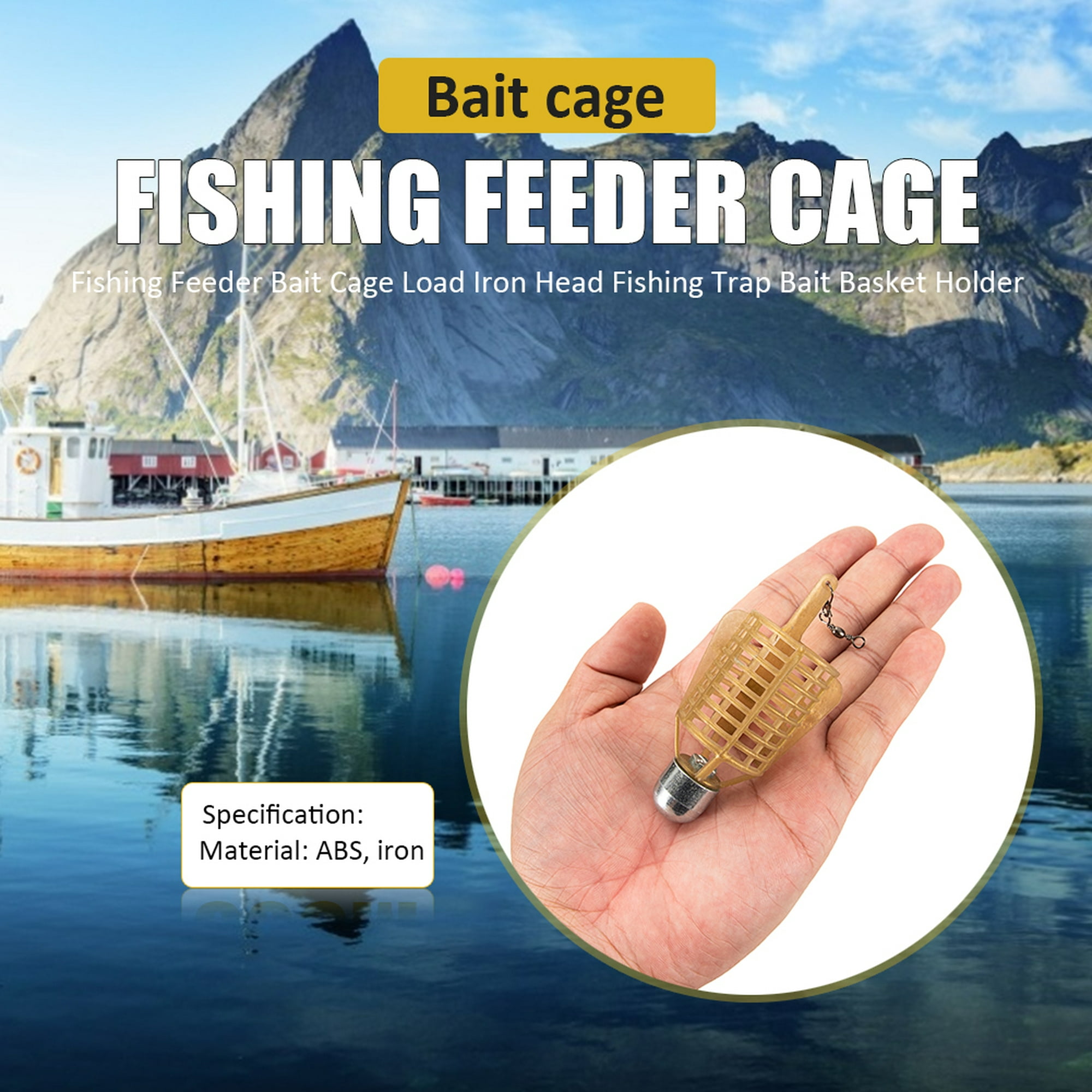 Alimentador de pesca Cebo Jaula Carga Cabeza de hierro Trampa de