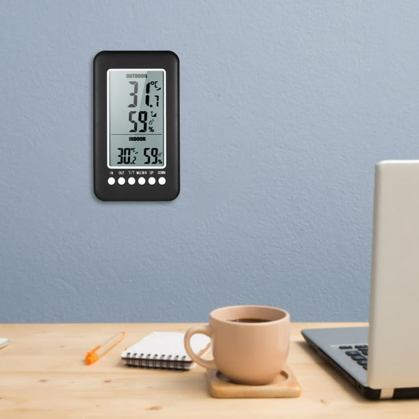 Termómetro digital para interiores, termómetro higrómetro, pantalla con  monitor de temperatura ambiente máximo/mínimo al mismo tiempo, medidor de