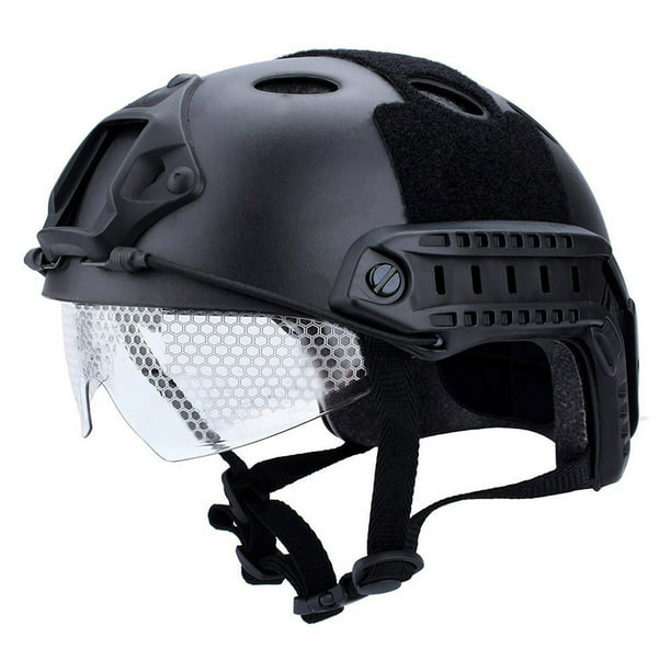 Casco táctico Airsoft PJ F22, casco protector de cara completa con máscara  desmontable y gafas, utilizado para deportes al aire libre como CS Games