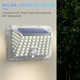 Lámparas solares para exteriores con detector de movimiento, 128 focos LED Luces  solares súper brillantes para exteriores LED IP65 a prueba de agua 3 modos  de luz solar de pared Adepaton 2035765