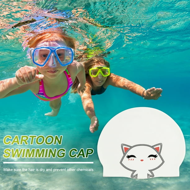 Gorros de natación Gorro de piscina impermeable Protección auditiva Gorro  de buceo de silicona para niña FLhrweasw Nuevo