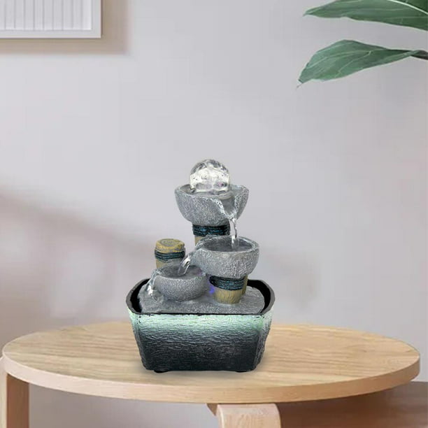 Fuente de agua de decorativa, fuente de agua que fluye, cascada Shui,  decoración para hogar rejante, manualidades, regalos artísticos perfecl  Fuente