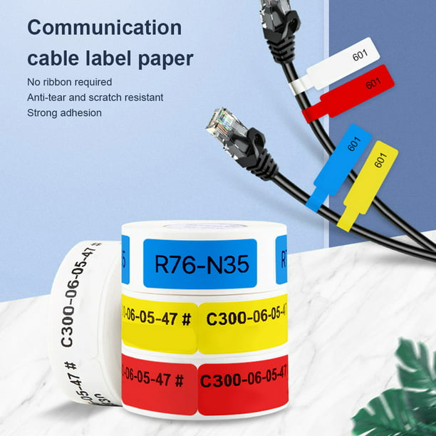 Matsuzay Etiquetas de cables eléctricos Etiquetas de cables portátiles  Fibra óptica Organizador de marcado a prueba de agua Escribir en adhesivos  Kits de mantenimiento de impresoras Rojo
