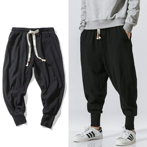 Pantalones bombachos de talla gran para hombre hasta la pantorrilla Pantaln  corto estilo chino informal holgado Capris 8XL 0124