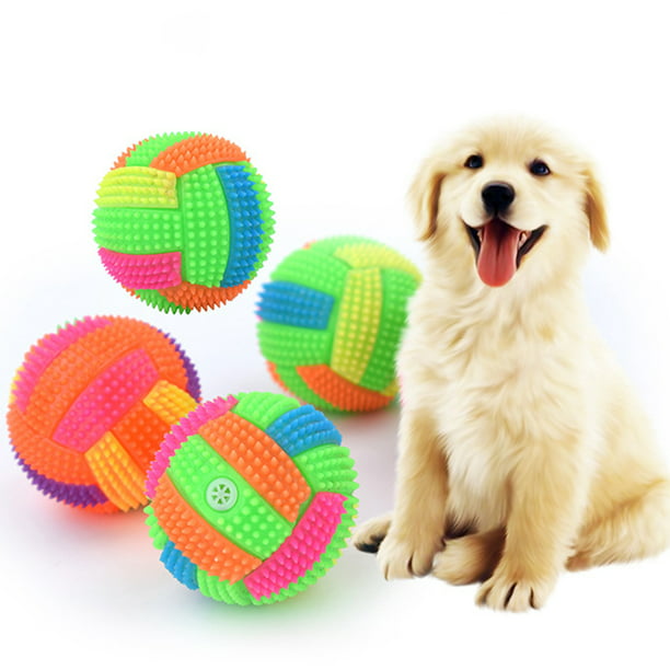 Pelota de juguete para perros con luz LED y chirriador, pelotas para perros,  juguete para perros, pelota de juego para perros, brilla en colores  cambiantes, hecha de caucho termoplástico