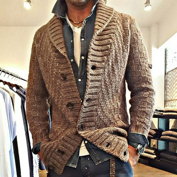 Suéter de otoño e invierno a la moda para hombre, chaqueta cárdigan holgada  de gran tamaño de Color Fridja po2747