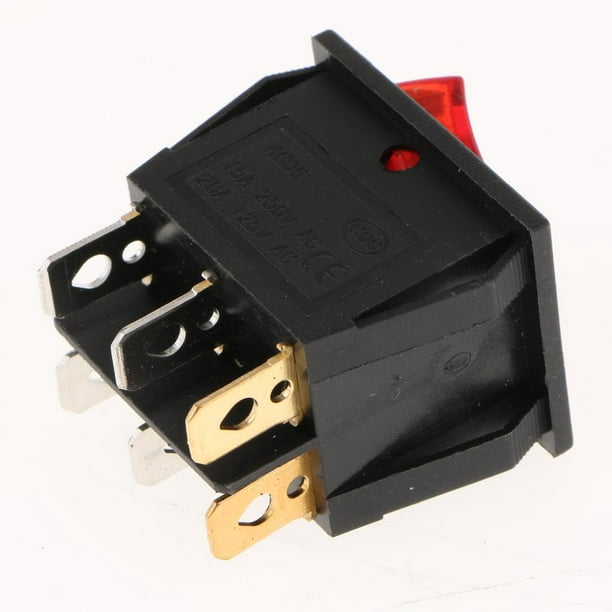 Mini Interruptor Switch Negro Rojo On Off 15a 250v /20a 125v