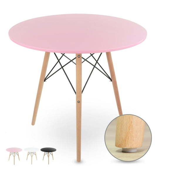 mesa redonda de madera estilo minimalista moderno 80 cm rosa gaon mesa