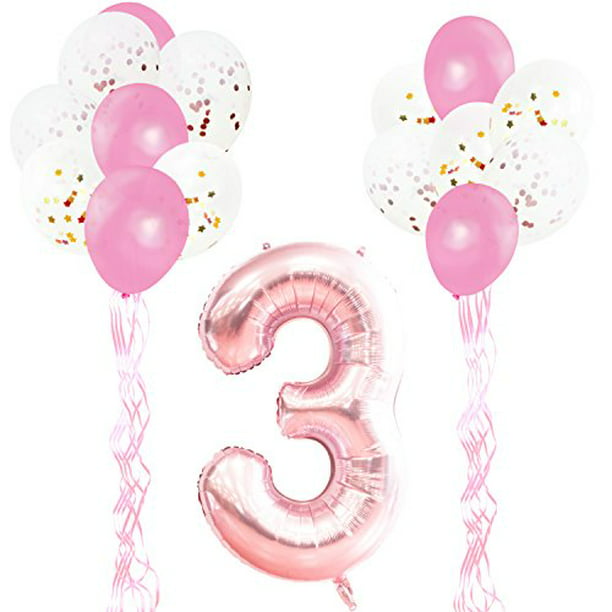 Globo niña 3er cumpleaños, 3er cumpleaños, globo rosa número 3, decoración  cumpleaños, globo feliz cumpleaños, decoración fiesta 3er cumpleaños niña  Rojo Verde