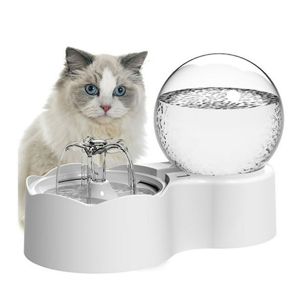  Dispensador de agua para mascotas Costrov, fuente de agua de  cerámica saludable para perro, gato, fuente de agua circular automática,  dispensador de agua para gatos, bebedero para lavabo de agua móvil 