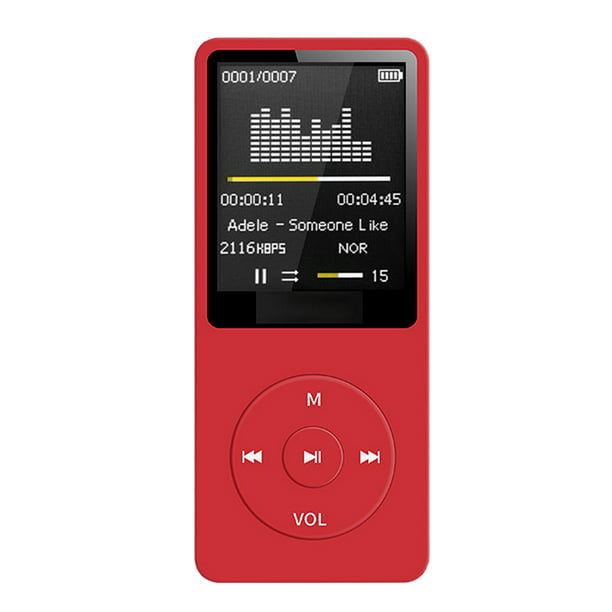 Reproductores digitales MP3 con pantalla digital, portátiles, ideales para  prácticas deportivas y equipados con micrófono, de color rojo Guardung  EL001256-02B