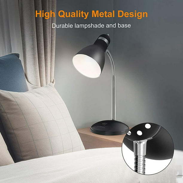 Lámpara de escritorio de metal de metal llamativo una luz de estudio de  estilo nórdico para el dormitorio infantil