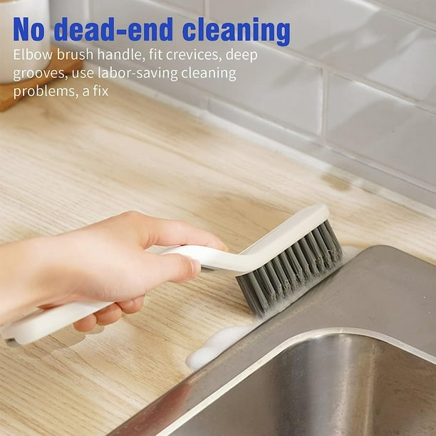 Cepillo de limpieza multifuncional 2 en 1 de 3 piezas, cepillo para juntas  de piso, cepillo para limpieza de grietas TUNC Sencillez