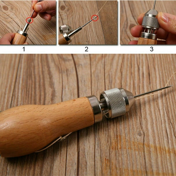 Kit de herramientas de costura de cuero profesional agujas de herramienta  de costura hilo encerado Genérico Costura de cuero
