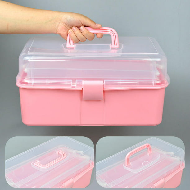 Caja para herramientas de plástico con 2 bandejas de