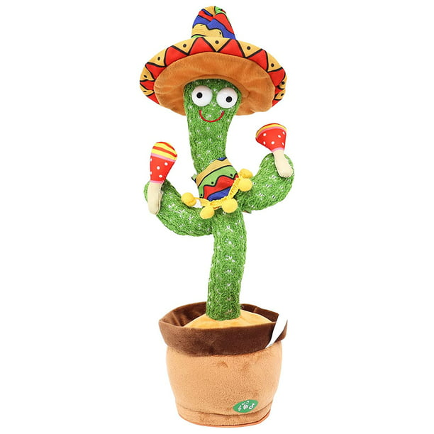Juguete de cactus parlante, cactus bailarín, repite lo que dices, cactus  bailarín electrónico con grabación de iluminación, juguete de cactus