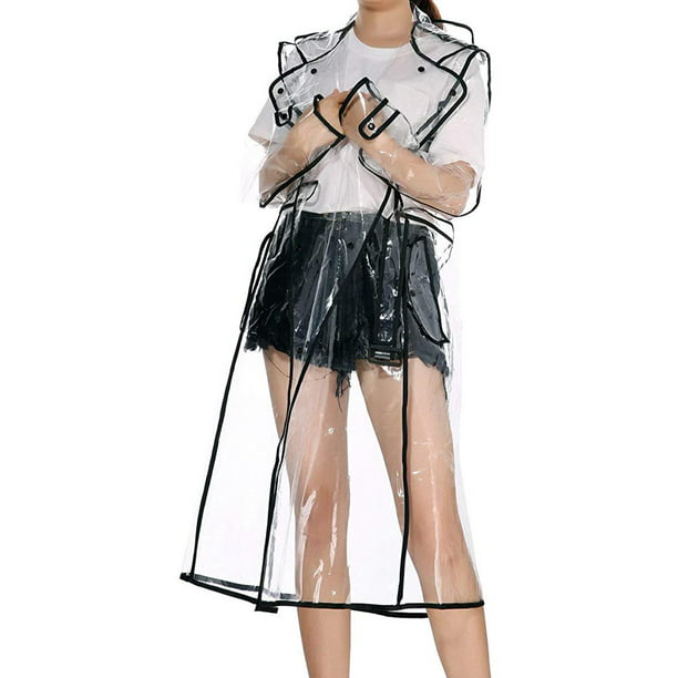 Chubasquero transparente 100% impermeable para mujer con raisuit con  capucha