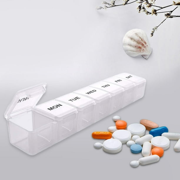 Pastillero organizador de medicamentos caja dispensadora caja shamjiam  Organizador de almacenamiento