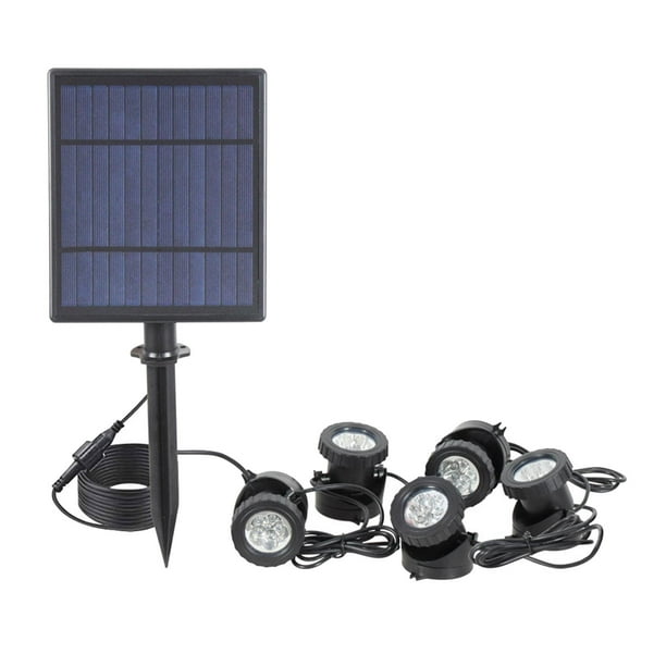 Focos solares LED sumergibles para estanques. Luces 3 en 1 de 18