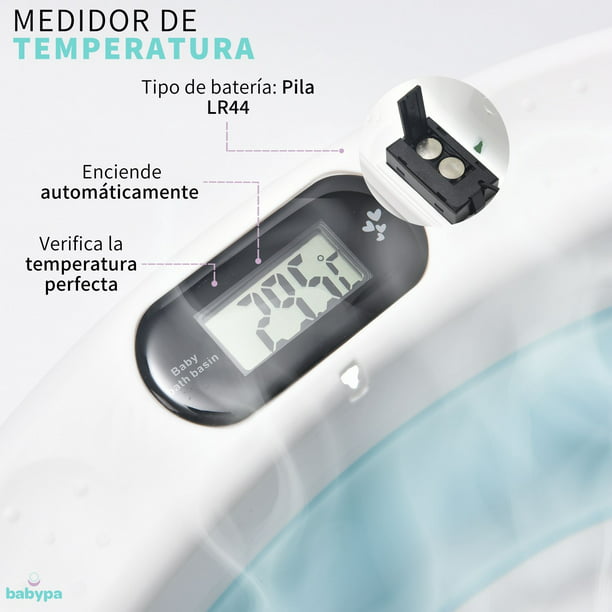 Tina Bañera Para Bebe Plegable con Termometro Viaje Portatil Pitipa  JM2305-GRN