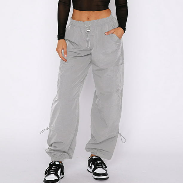  GWNWTT Pantalones deportivos para mujer con bolsillo inclinado  con cordón (color gris, talla: XXS) : Ropa, Zapatos y Joyería