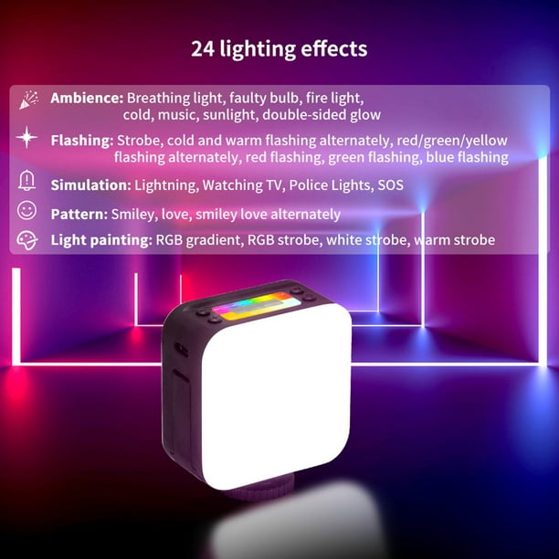 Luz de video LED recargable Iluminación de videoconferencia Luz para  fotografía con zapata para grabación de video profesionales shamjiam  Lámpara de
