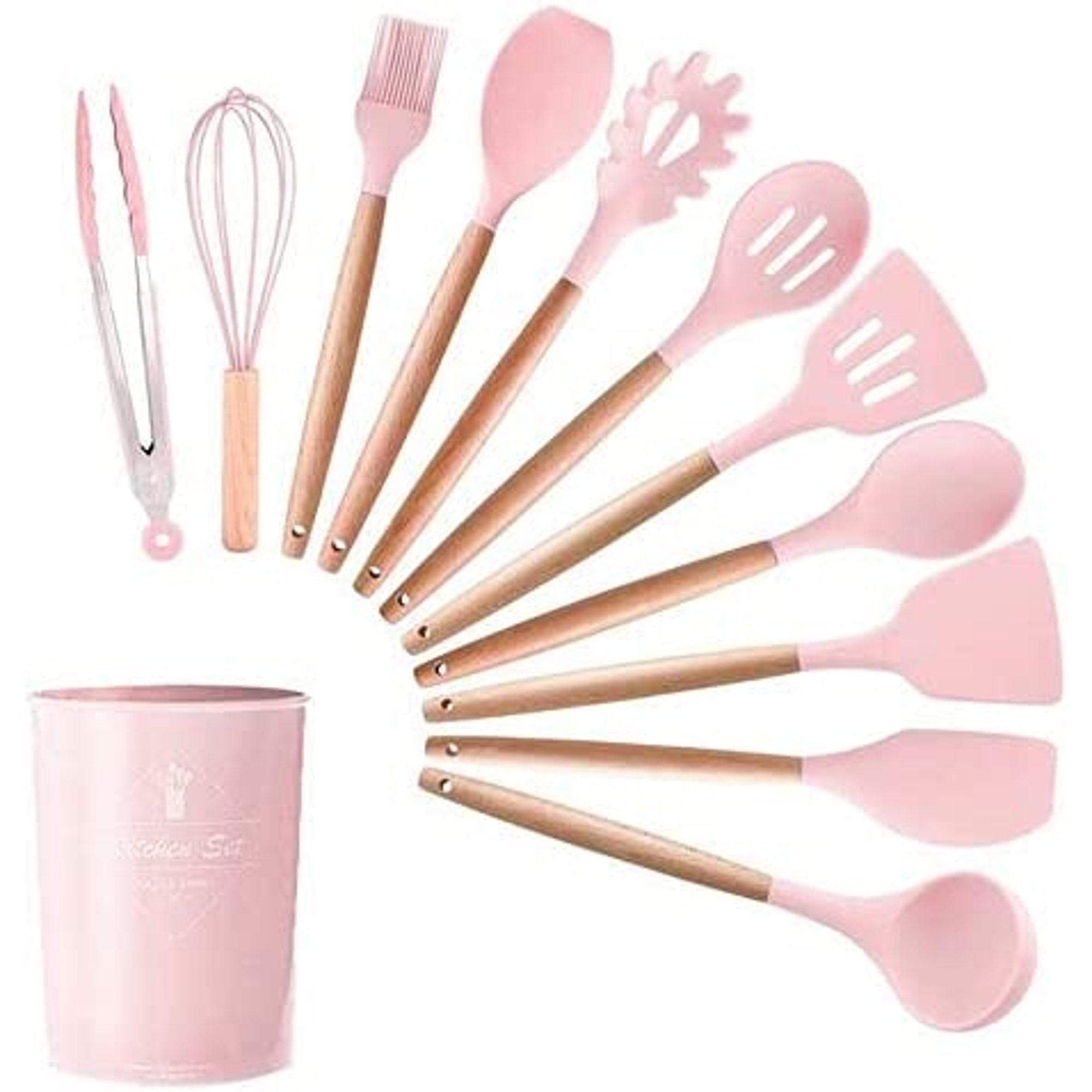 Set Kit C/12 Piezas Utensilios de Cocina Cucharas Espátula Mango