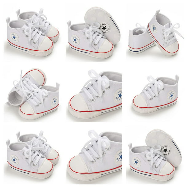  GYQWJPC Zapatos de bebé para bebés niños y niñas, zapatos de  lona cómodos con letra para recién nacidos, lindos primeros pasos, suela  suave (color azul, tamaño: 0-5 meses) : Ropa, Zapatos
