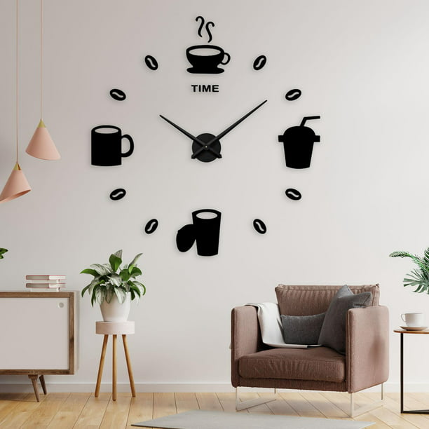 Reloj de pared moderno, relojes decorativos para paredes, reloj colgante de  pared minimalista, reloj de pared acrílico para baño, dormitorio, oficina,  color teca Soledad reloj de pared sencillo