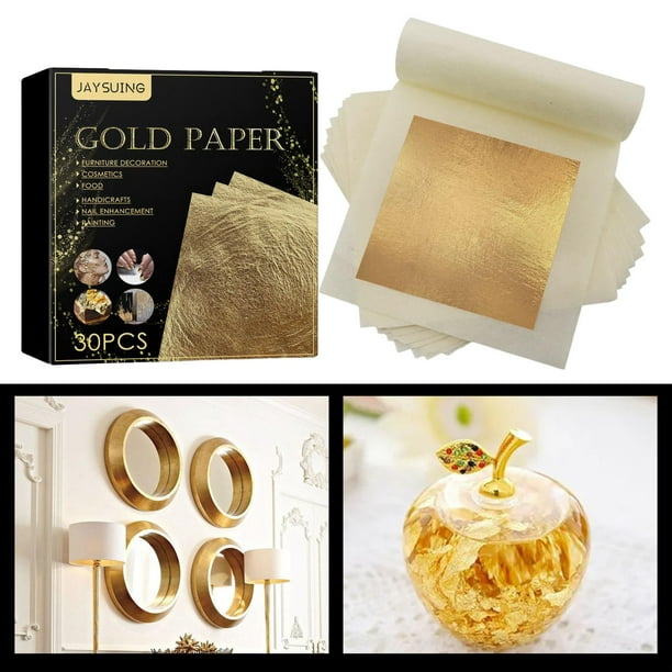 Papel de aluminio dorado de imitación de hoja de papel dorado  dorado para manualidades, decoración de fiesta de cumpleaños, boda : Arte y  Manualidades