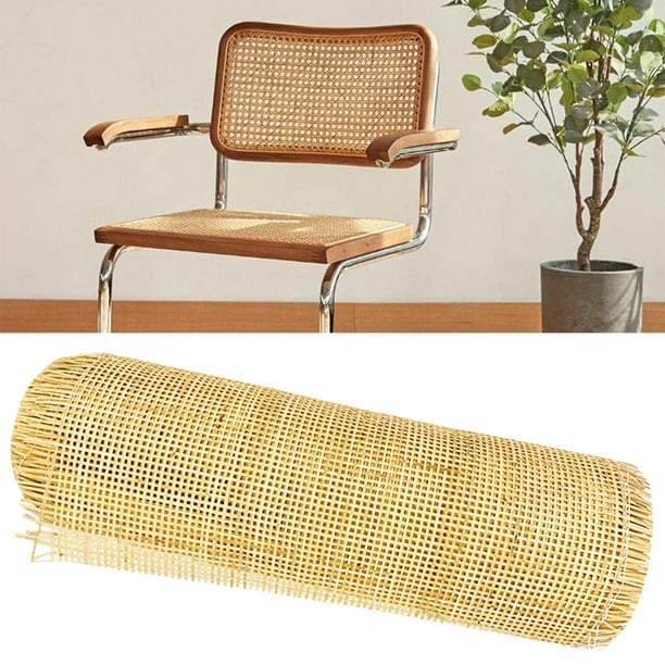 GANAZONO Kit de reparación de mimbre, 1 rollo de material de fijación de  ratán, palos planos de bambú, cestas tejidas de ratán gris marrón, sillas  de