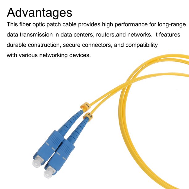 2uds 6.6 Ft Monomodo Dúplex Fibra Óptica Cable Empalme Fibra LSZH Cable  Abrazadera Óptica LC a S-c para Centros Datos Enrutadores Conmutadores  Transceptores Unique Bargains cables de audio de fibra optica