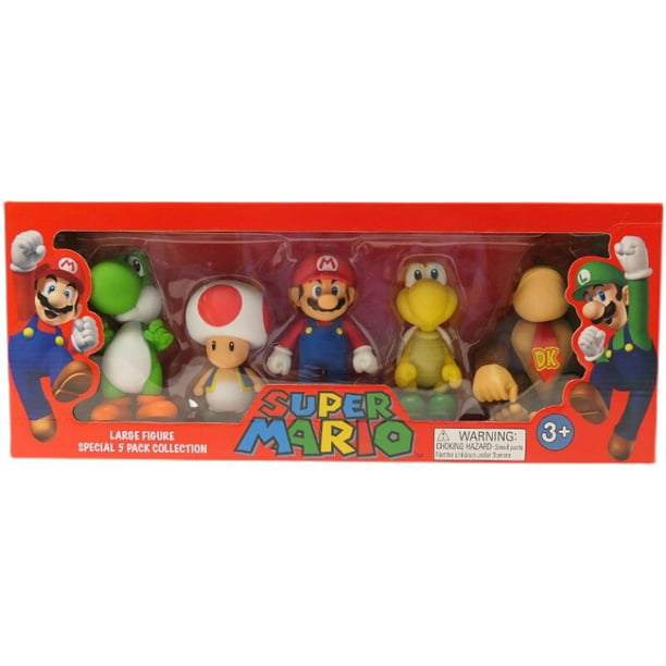 Figuras de acción de Super Mario Bros para niños, juguetes de Pvc, modelos  de Luigi, Yoshi, Donkey Kong, seta, regalos de cumpleaños, 6 unidades por  Set