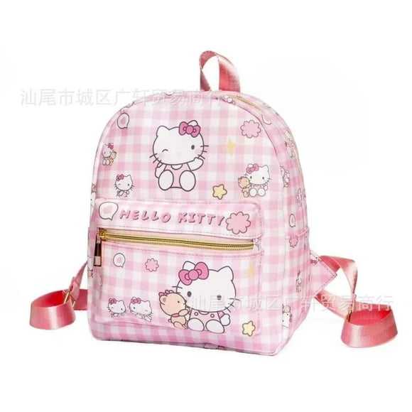 mochila de cuero impermeable con patrón de hello kitty lindo youku youku