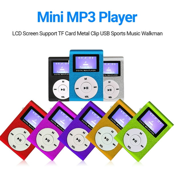 Mini reproductor MP3 con Clip de Metal/soporte con pantalla LCD
