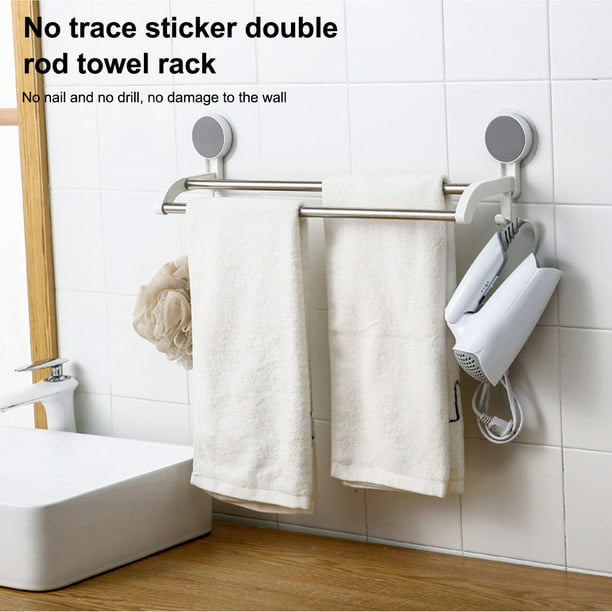 Comprar Soporte autoadhesivo para toallas, colgador de toallas montado en  la pared, barra de toalla para baño, soporte para rollo, gancho colgante,  organizador de baño