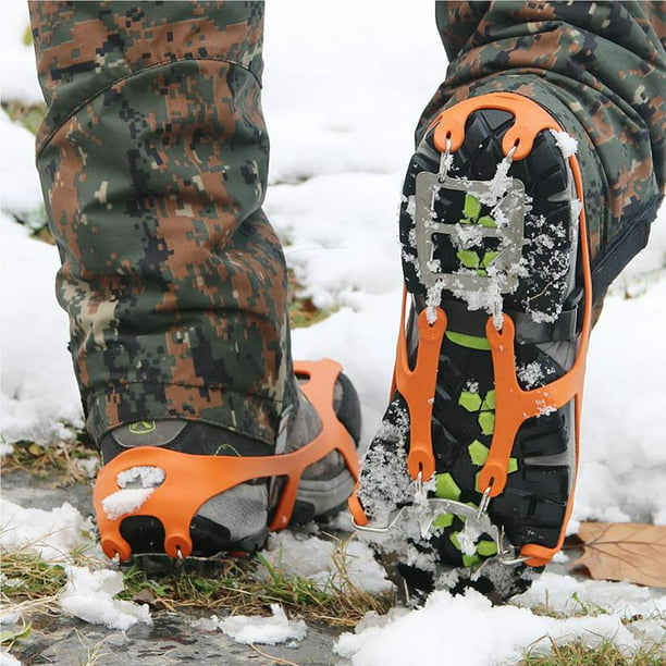 Soidarity Crampones de 18 Zapatos Crampones Cubiertas de zapatos de acero  inoxidable Garra de nieve Crampones de hielo Deportes de nieve No.1  Soidarity OD009568-01