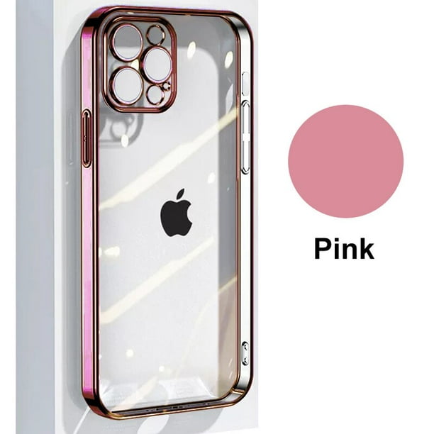 Funda Para iPhone 13 Pro Max- Transparente Con Bordes Rosas