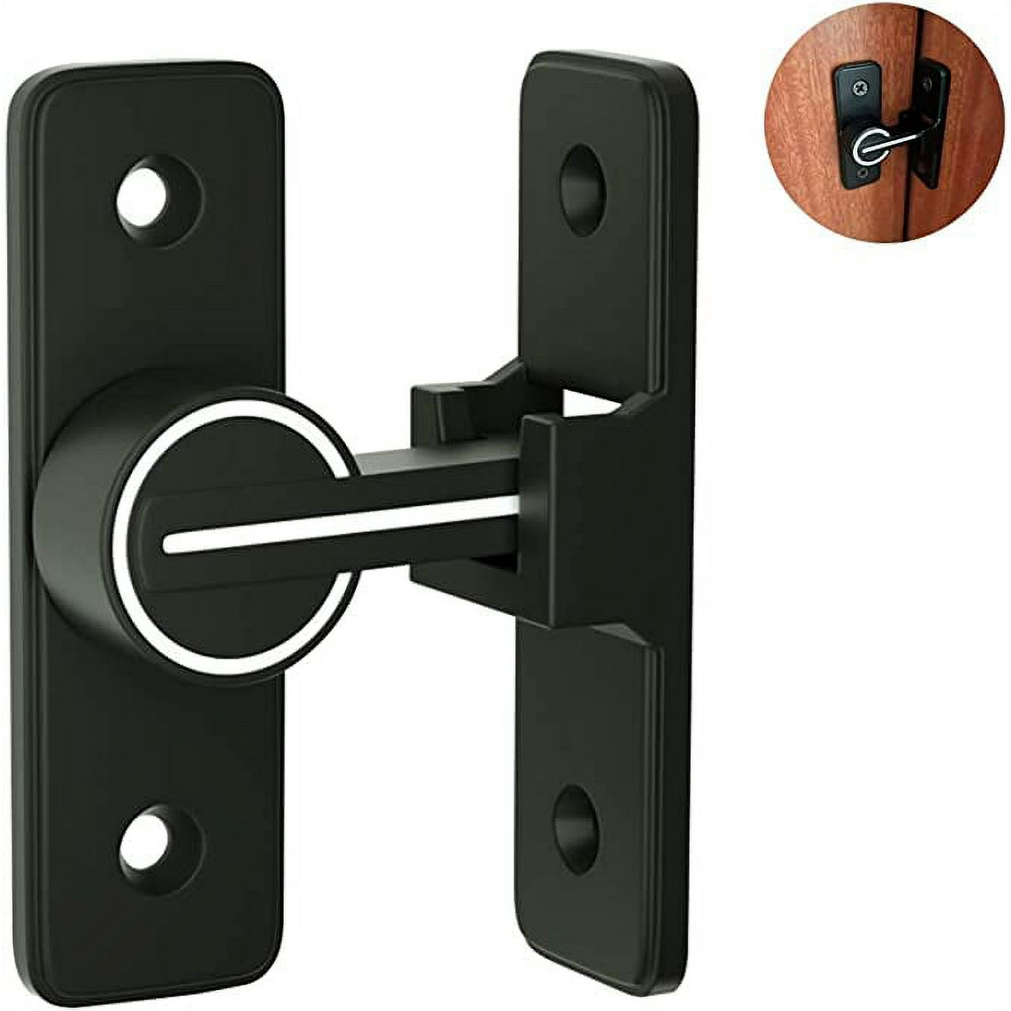 Pestillo de puerta corredera de 90 grados con hebilla de ángulo recto -  Pestillo de privacidad para puerta corredera de granero y cerradura de leva