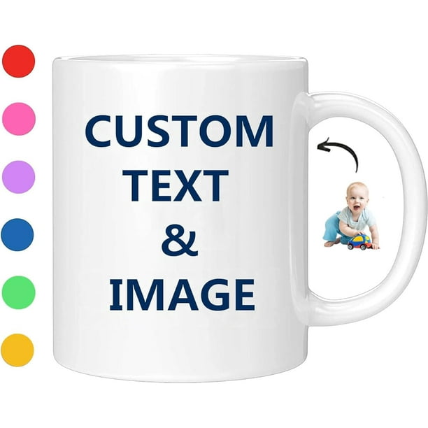 Taza de café personalizada: añade imágenes, logotipo o texto a nuestras  tazas personalizadas de cerámica de 11 oz