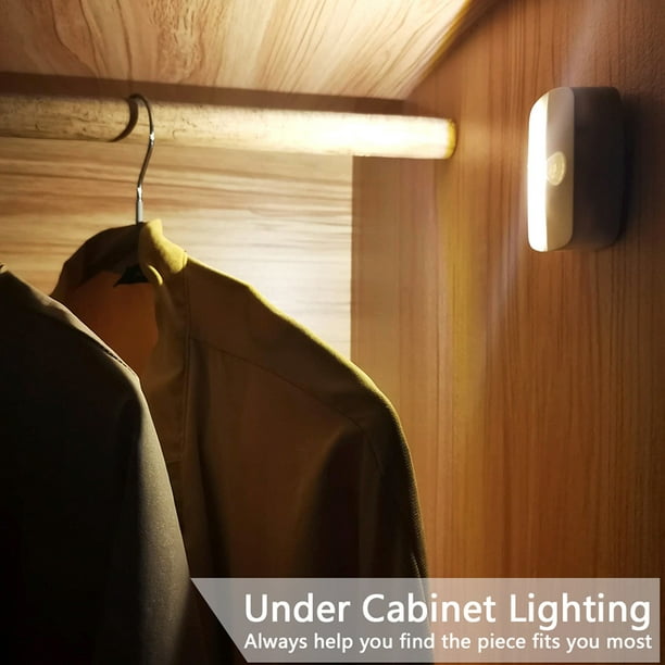 Regleta LED Bajo Mueble con Sensor, Luz Armario LED 2 en 1 Recargable USB y  Alimentada