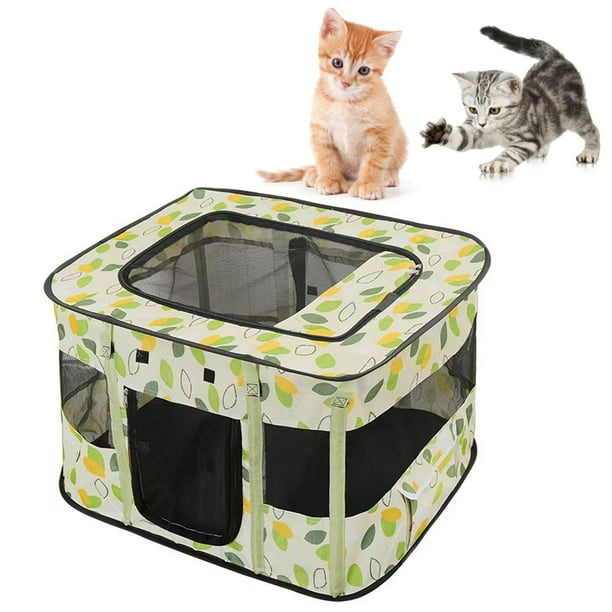 Casa plegable para gatos Tragaluz extraíble Sala de partos para gatos  transpirable Parque para perro Ticfox