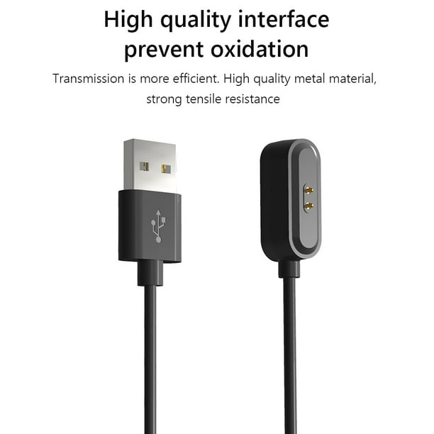 kwmobile Cargador de cable USB compatible con cable Oppo Watch 1 (1.811 in)  - Acorde de carga para reloj inteligente - Negro