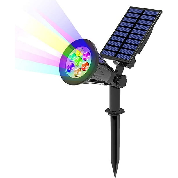 Ultra potente luz solar al aire libre con sensor de movimiento, foco solar  7 LED 800 lúmenes, impermeable Ip65, 4 modos de iluminación al aire libre  inalámbrico 360 ajuste Feliz Sencillez