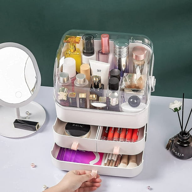 Organizador de maquillaje para niñas, caja de almacenamiento de cosméticos,  impermeable, a prueba de polvo, gran capacidad, Caja de almacenaje para  maquillaje - AliExpress